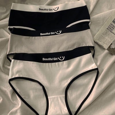 黑白拼色運動風 舒適腰圍中大女童三角內褲組9
