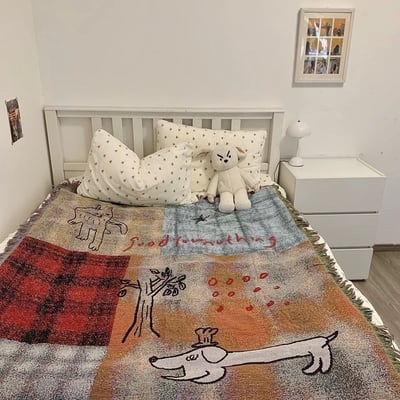 田園風可愛卡通針織毯4