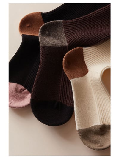 秋冬羊毛坑條撞色女襪中筒襪7