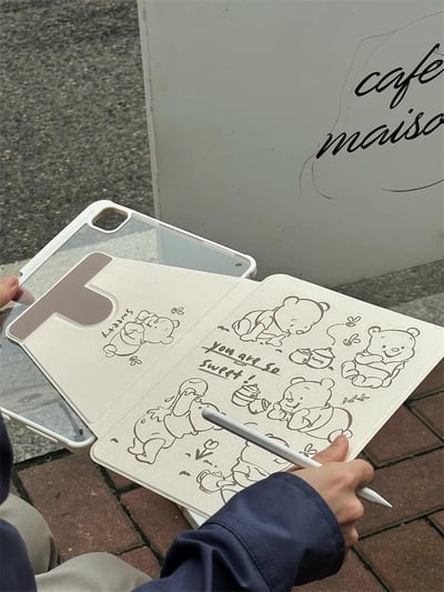 You are so sweet甜蜜維尼熊插畫風IPad平板保護套8