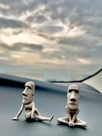 日系盲盒系列 伸展中的摩艾第二彈六件組合2