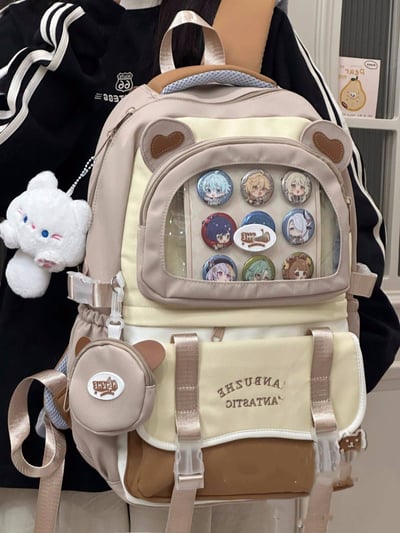 日系甜妹痛包雙肩包 可愛透明展示窗＋萌系耳朵造型2