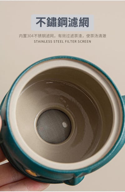 神秘三星堆石磨旋轉茶具套組6