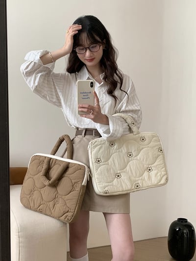 我真的推薦 15吋可用韓系小花筆電包8