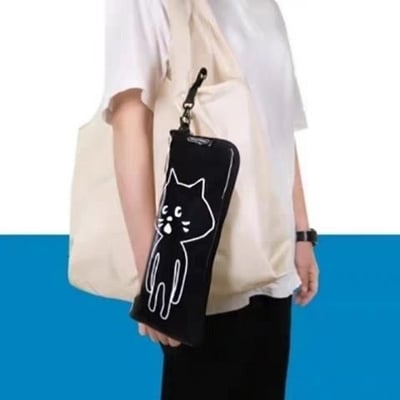 日系防水便攜驚訝貓雨傘收納袋3