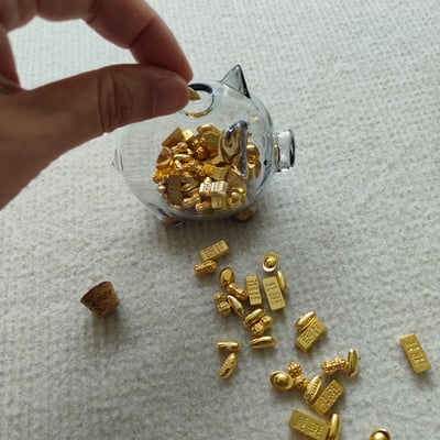 招財小豬玻璃罐 金豆豆儲物瓶 家居療癒擺件7