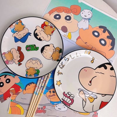 新款式 卡通陶瓷蠟筆小新家用餐盤1