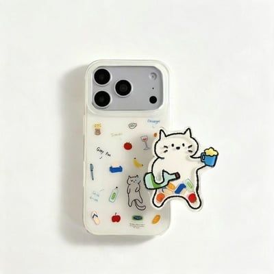 今天不想太清醒 可愛塗鴉微醺小貓 OPPO 手機殼1