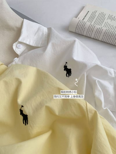 韓系法式小馬刺繡多色百搭長袖襯衫8