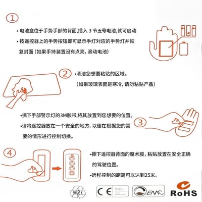 車用家用辦公用 手掌手勢LED裝飾燈7