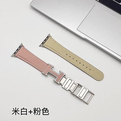 新款皮革摺疊磁吸扣蘋果錶帶7
