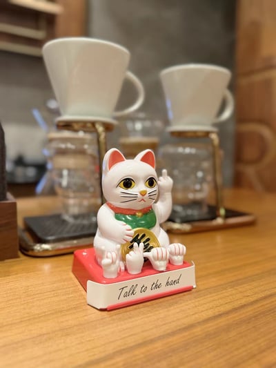 不爽也要招財 LUCKYCAT 搞怪豎中指招財貓擺件6
