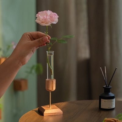 實木試管花瓶 小清新桌上擺件水培插花器6