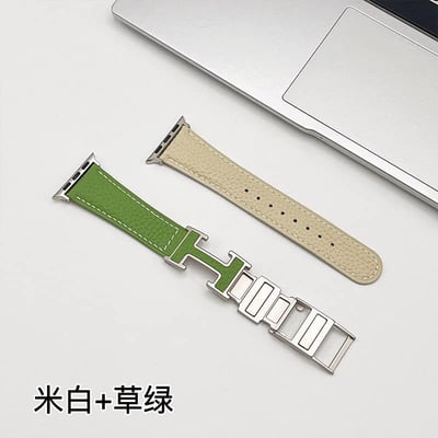 新款皮革摺疊磁吸扣蘋果錶帶9
