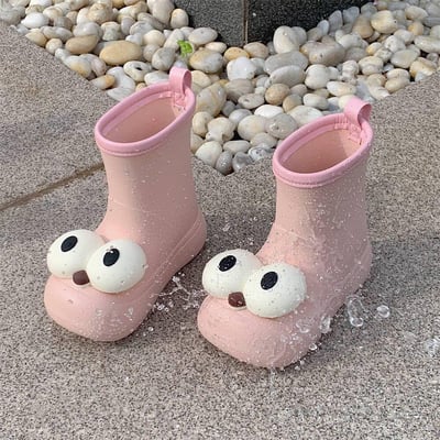 搞怪可愛大眼睛防滑中筒雨鞋  親子款10