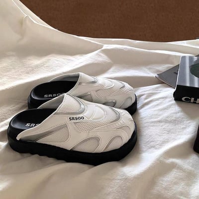 日系小眾機能風厚底包頭半拖鞋9