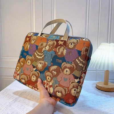 小熊家族 刺繡小熊們錦多功能旅行電腦包2