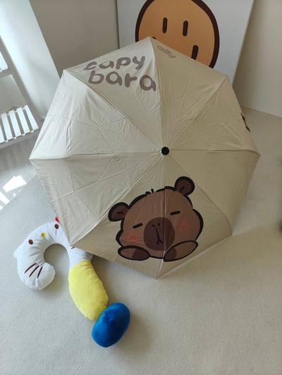 可愛卡皮巴拉自動兩用晴雨傘1
