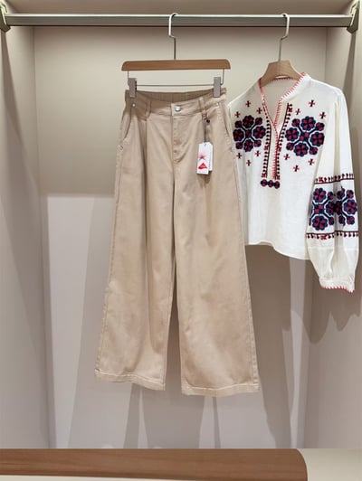 訂製韓單出口 萊卡棉四面彈高腰闊腿牛仔褲9