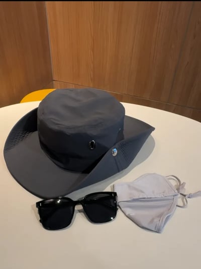 幫你防曬 精選漁夫帽加墨鏡口罩遮陽組合5
