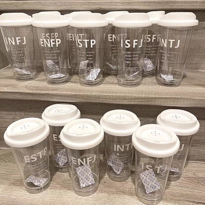 韓系博主同款MBTI十六人格隨行杯Tritan材質473ml大容量咖啡杯5