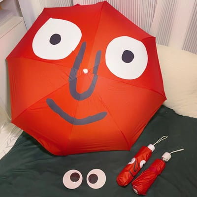 搞怪表情晴雨兩用自動雨傘4