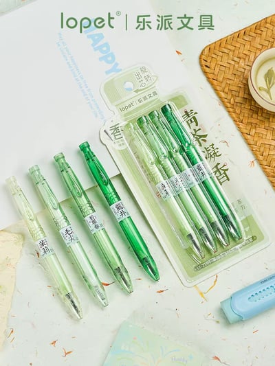 Lopet樂派茶香中性筆套裝 紅茶組加綠茶組共8隻6