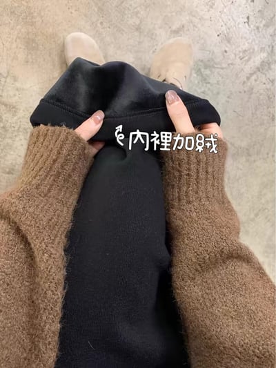 冬季溫柔風格加絨鬆緊帶長裙7