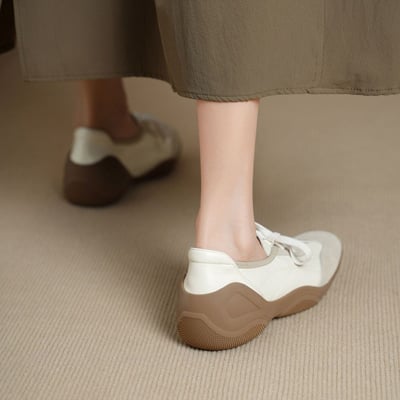 軟皮拼色休閒鞋柔軟舒適德訓鞋4