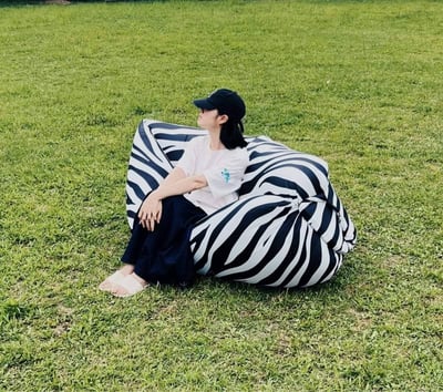 新款斑馬時尚野餐露營快速充氣沙發7