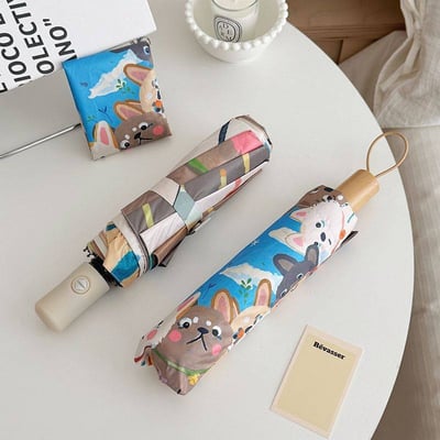 晴天汪汪折疊晴雨兩用自動傘4