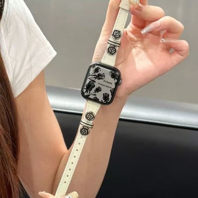 復古金屬山茶花蘋果錶帶  小蛮腰設計百搭氣質款7