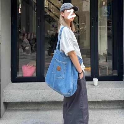 復古牛仔單肩托特包3