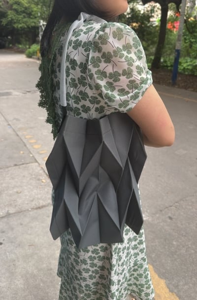 背出你的立體穿搭感時尚幾何褶皺菱格肩背包（5色可選）9