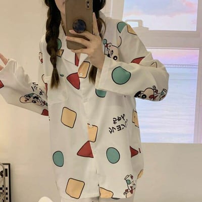 春秋塗鴉睡衣圖案家居睡衣4