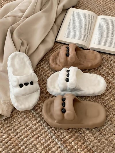 泰迪狗狗造型凉拖鞋 韓系百搭防臭軟底居家拖鞋1