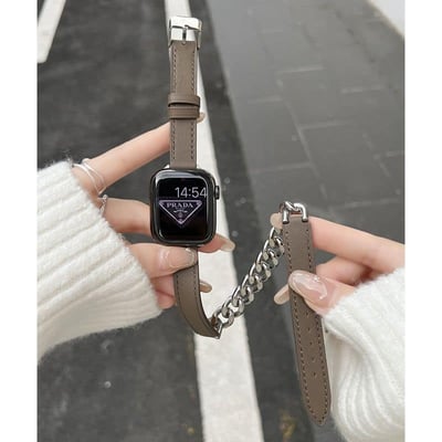 真皮拼接雙圈Apple watch錶帶5