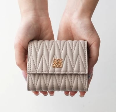 日本  菱格壓紋三折迷你錢包6