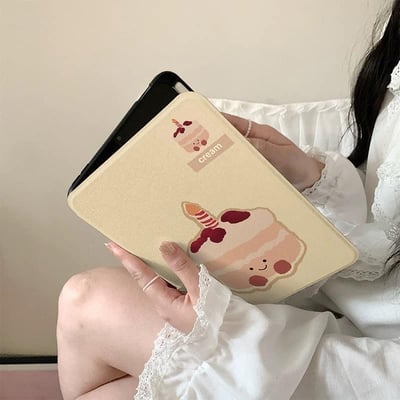 奶油小蛋糕 療癒感黃色系平板保護套3
