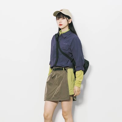 山系戶外工裝半身裙 防走光短裙 A字百搭運動傘裙褲5