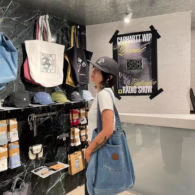 復古牛仔單肩托特包10