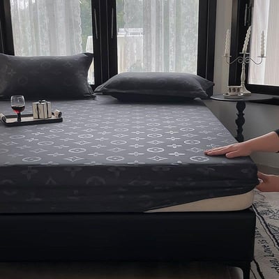 時尚老花款 純色高級感3件床包組1