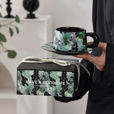 生日禮物 青瀾手繪高級感咖啡杯套裝3