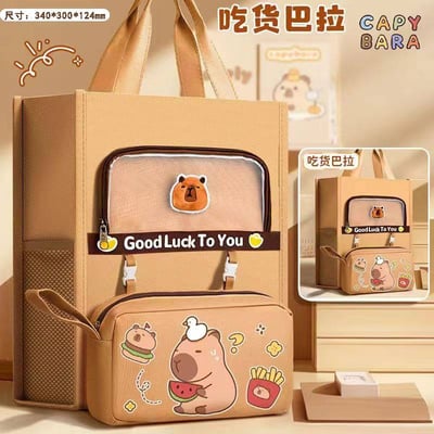 幸運卡皮多功能補習包 大容量耐用帆布手提斜背袋4