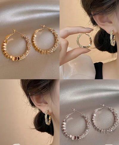 韓國 超美碎銀子圈圈耳環  現貨5