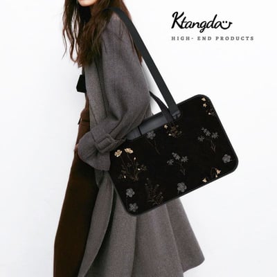 高級感輕奢花朵電腦包 手提肩背兩用 13-16吋適用2