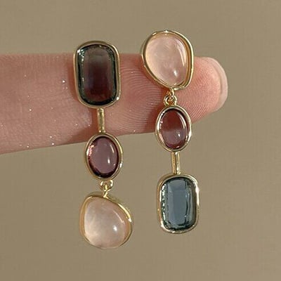 秋日復古小眾設計 冷淡高級感不對稱耳環4對組5