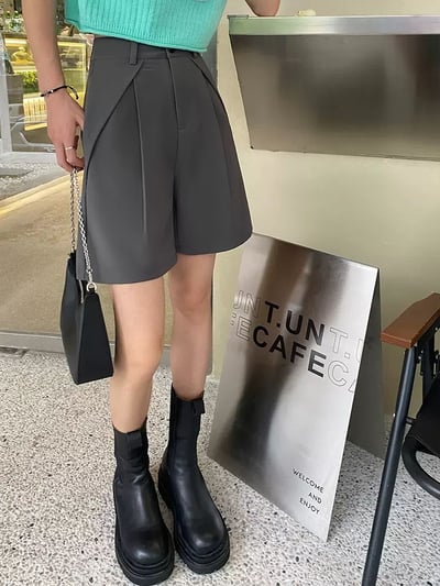 高腰打折顯瘦西裝短褲2