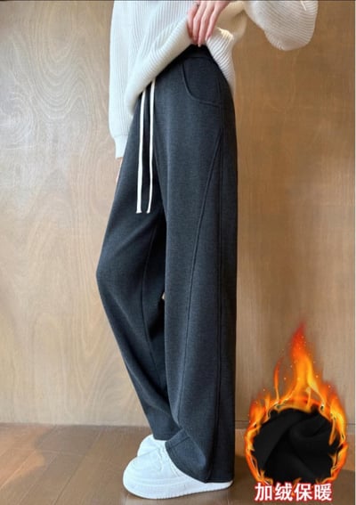 冬季人字紋內加絨毛呢褲8