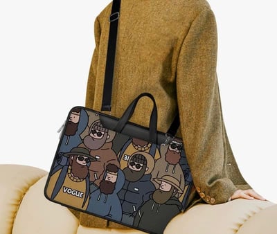 城市酷男 鬍子man插畫風多功能旅行電腦包2